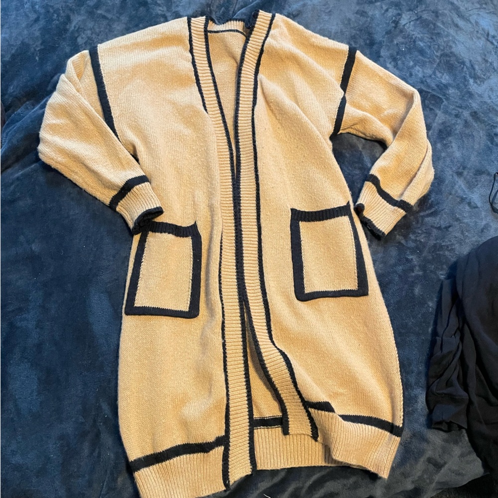 Stylish Tan and Black Women's Sweater